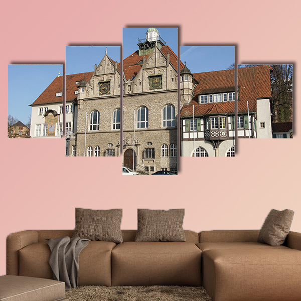Town hall of Bergisch Gladbach in Germany multi panel canvas wall art