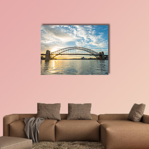 Beautiful sunrise from Sydney Harbor Bridge multi panel canvas wall art