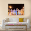 fountains illuminated at nigth multi panel canvas wall art