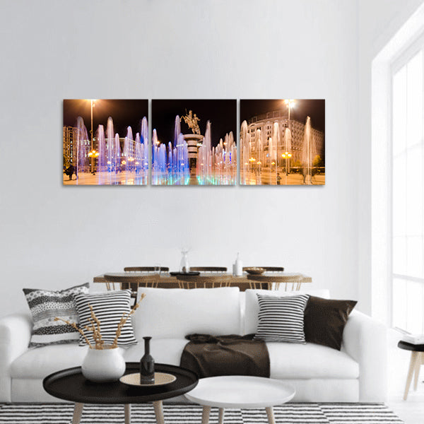 Dancing fountains panoramic canvas wall art