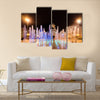 fountains illuminated at nigth multi panel canvas wall art