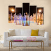 fountains illuminated at nigth multi panel canvas wall art