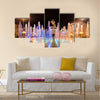 fountains illuminated at nigth multi panel canvas wall art