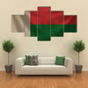 The Vintage Background With Flag Of Madagascar, Multi Panel Canvas Wall Art