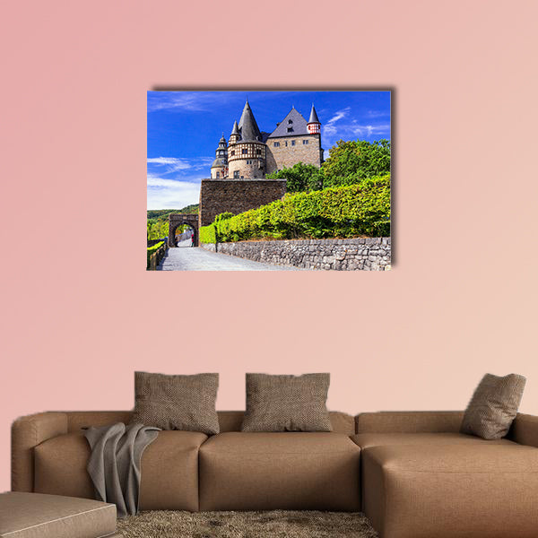 Beautiful old medieval castle, Burresheim, Germany canvas wall art