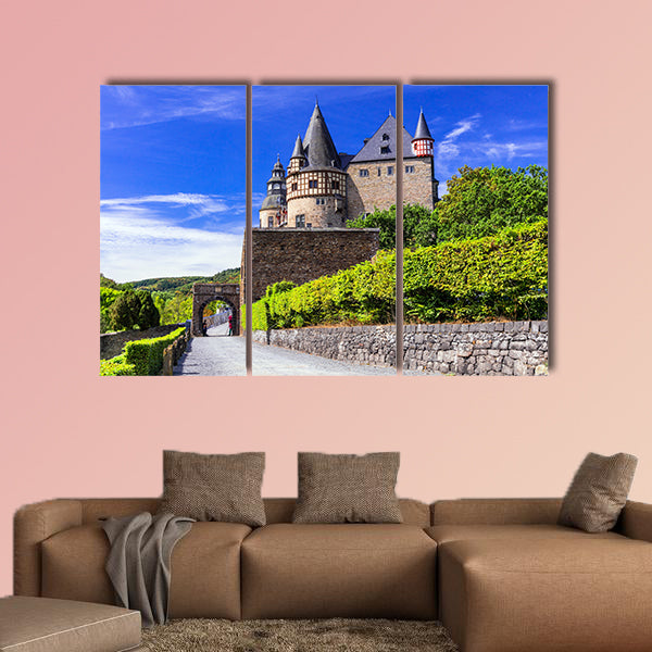 Beautiful old medieval castle, Burresheim, Germany canvas wall art