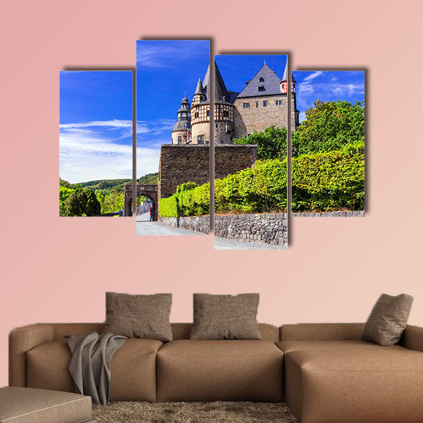 Beautiful old medieval castle, Burresheim, Germany canvas wall art