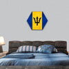 Barbados national flag  hexagonal canvas wall art