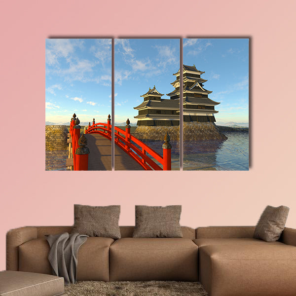 The Japanese castle multi panel canvas wall art