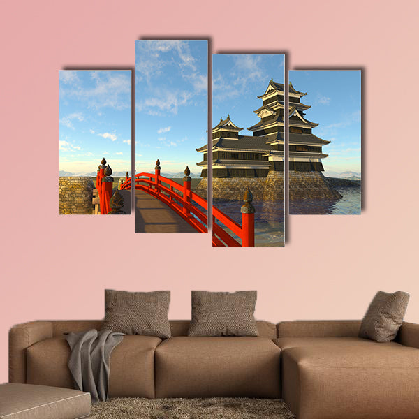 The Japanese castle multi panel canvas wall art