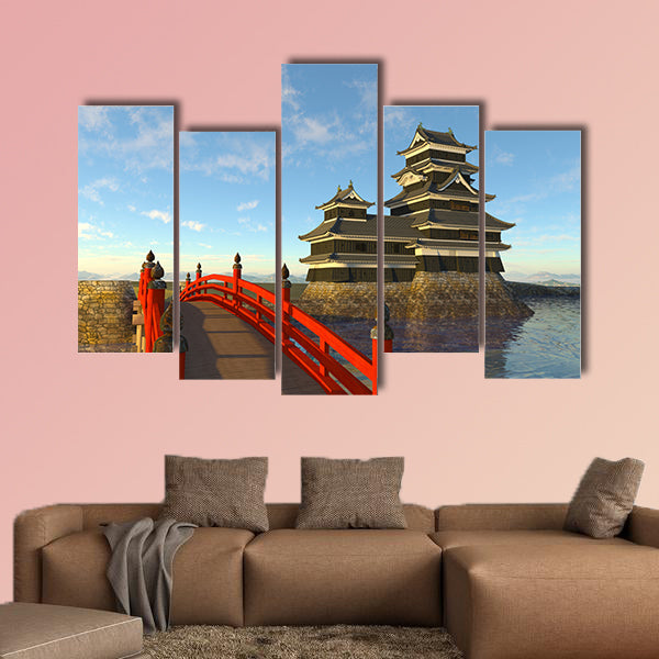 The Japanese castle multi panel canvas wall art