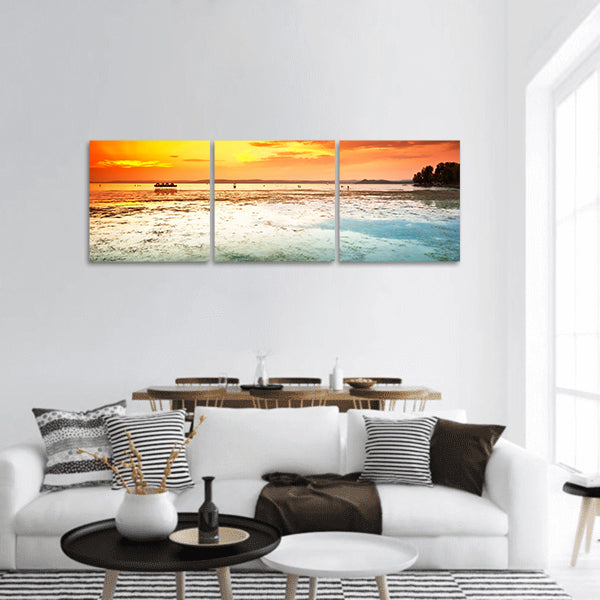Nice sunset panoramic canvas wall art
