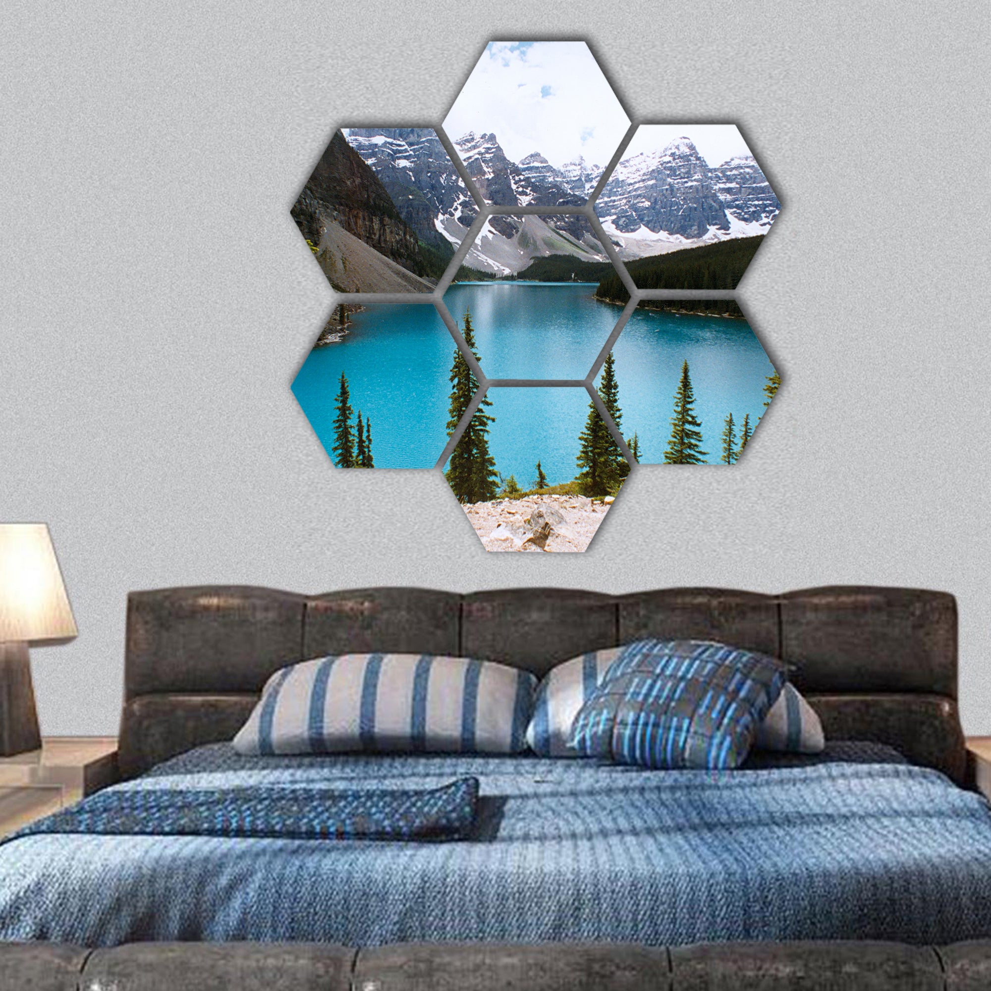 Moraine Lake, Canada hexagonal canvas wall art