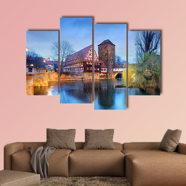 Nuremberg town, Germany, The riverside of Pegnitz River wall art