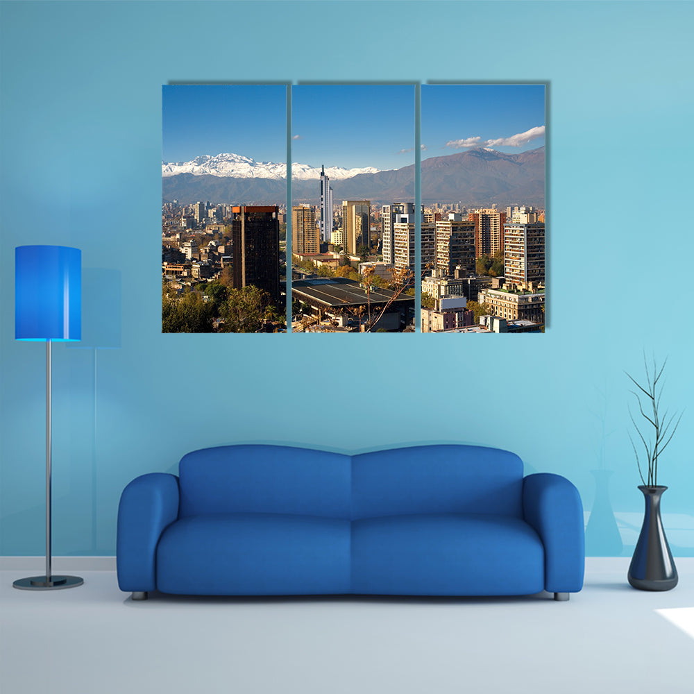 View of Santiago de Chile toward the east part of the city, multi panel canvas wall art