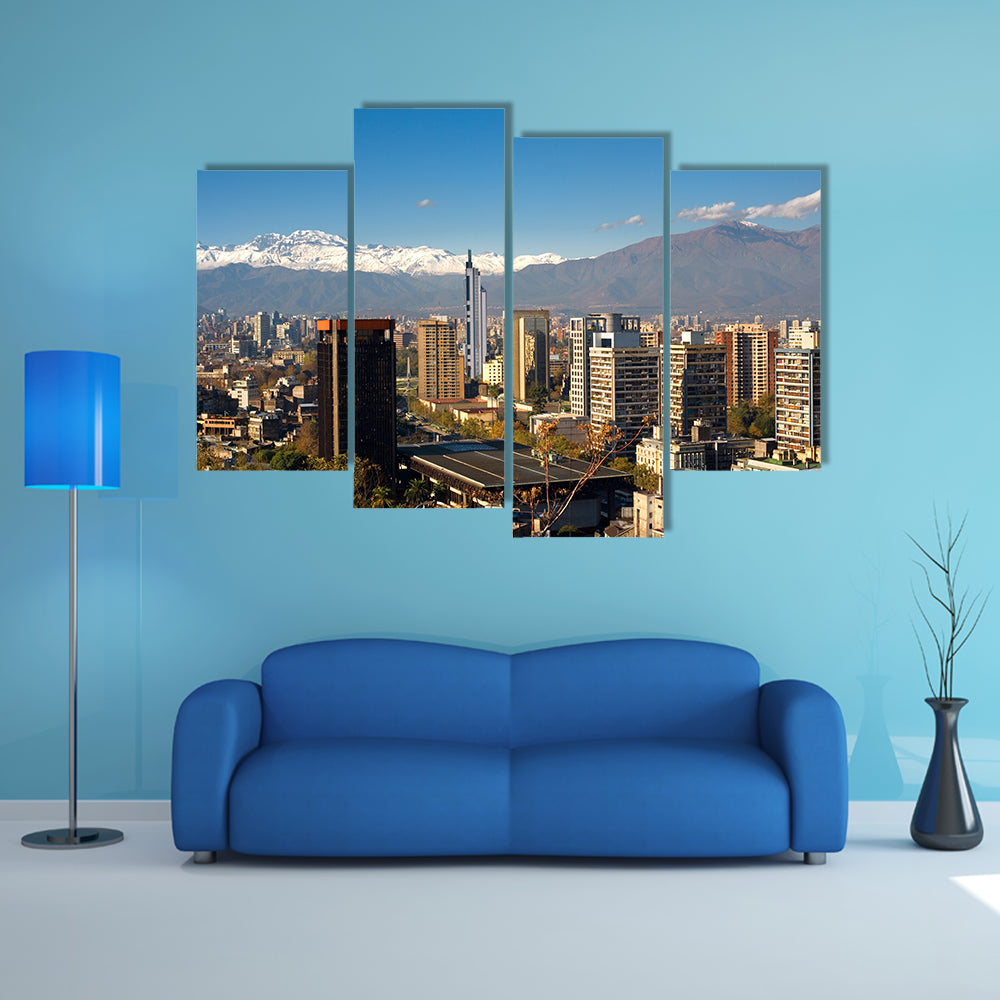 View of Santiago de Chile toward the east part of the city, multi panel canvas wall art