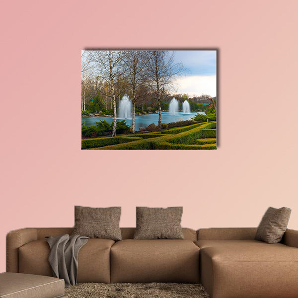 Fountains and beautiful scenery Multi panel canvas wall art