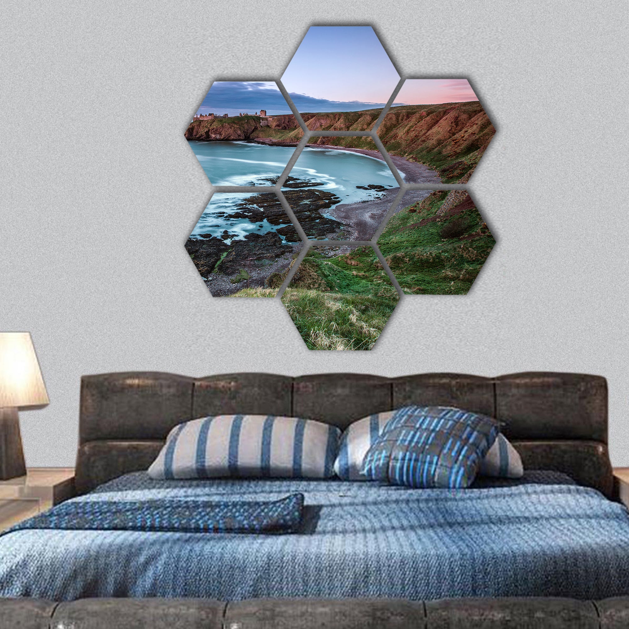 Castle Point hexagonal canvas wall art