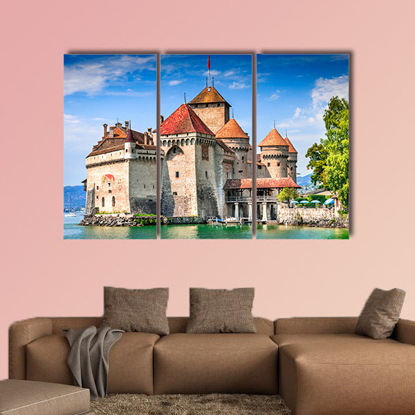 Chillon Castle, Switzerland. Montreaux, Lake Geneve, multi panel canvas wall art