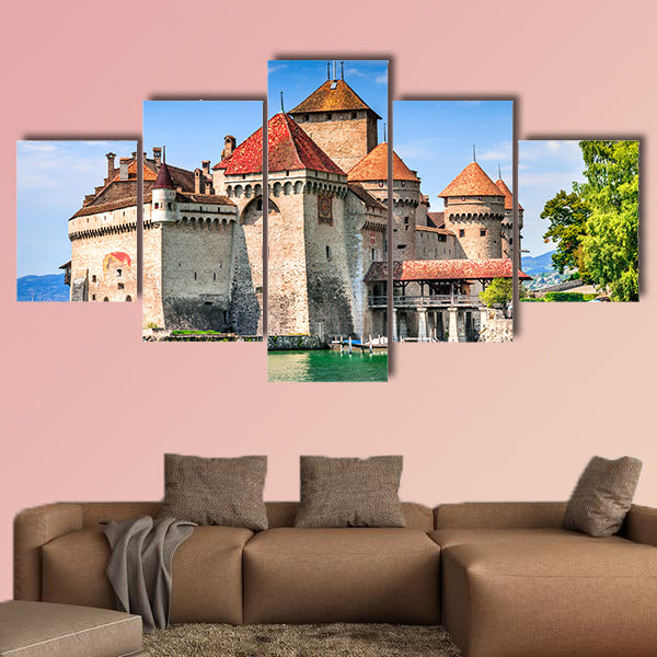 Chillon Castle, Switzerland. Montreaux, Lake Geneve, multi panel canvas wall art