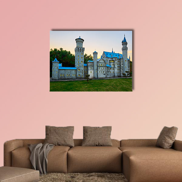 New swan stone castle sunset landscape multi panel canvas wall art