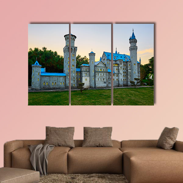 New swan stone castle sunset landscape multi panel canvas wall art