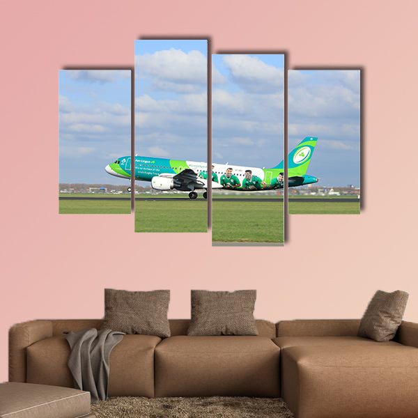 EI-DEI Aer Lingus Airbus A320-200 multi panel canvas wall art