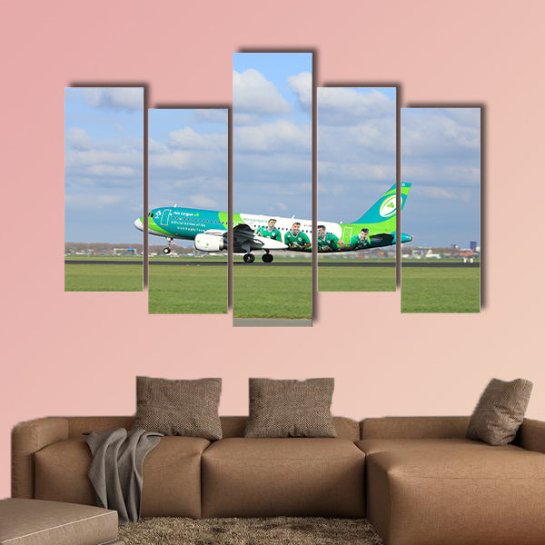 EI-DEI Aer Lingus Airbus A320-200 multi panel canvas wall art