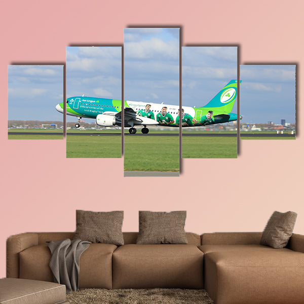 EI-DEI Aer Lingus Airbus A320-200 multi panel canvas wall art