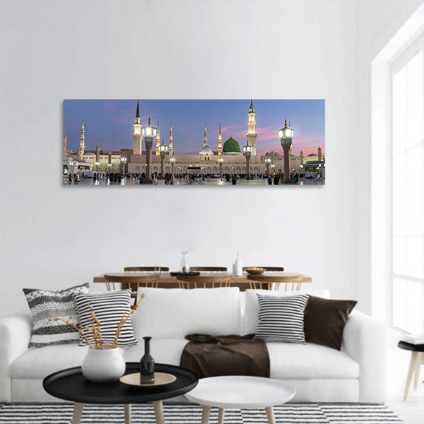 MEDINA, SAUDI ARABIA Prophet's tomb is under dome panoramic canvas wall art