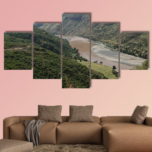 The blue Nile of Ethiopia in Africa Multi panel canvas wall art