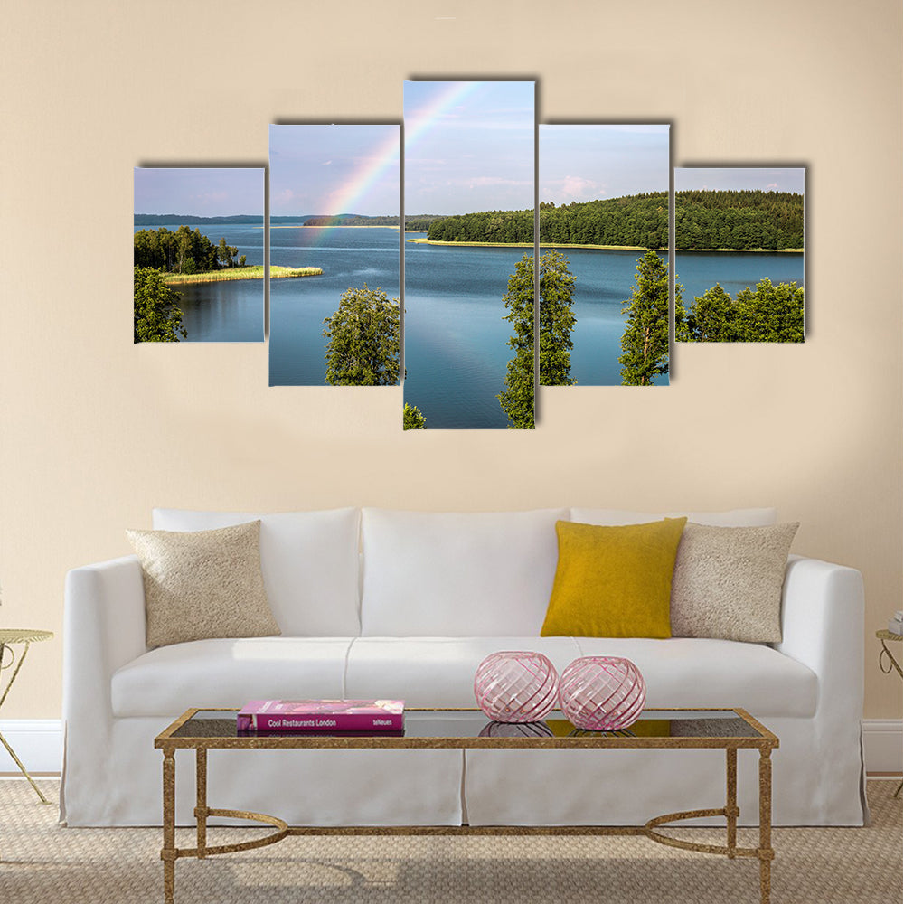 Stroust lake in Braslav region of Belarus Multi panel canvas wall art