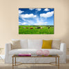 Cows on green meadow Multi panel canvas wall art