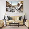 Road to Andina copper mine in chilean Andes Multi panel canvas wall art