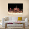 Night view of the dancing fountains  multi panel canvas wall art