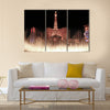 Night view of the dancing fountains  multi panel canvas wall art