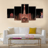 Night view of the dancing fountains  multi panel canvas wall art