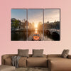 Amsterdam canal cruise ship in Amsterdam, Netherlands multi panel canvas wall art