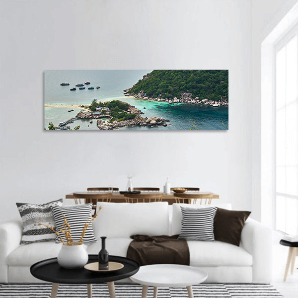 Small island near Ko Tao, panoramic canvas wall art