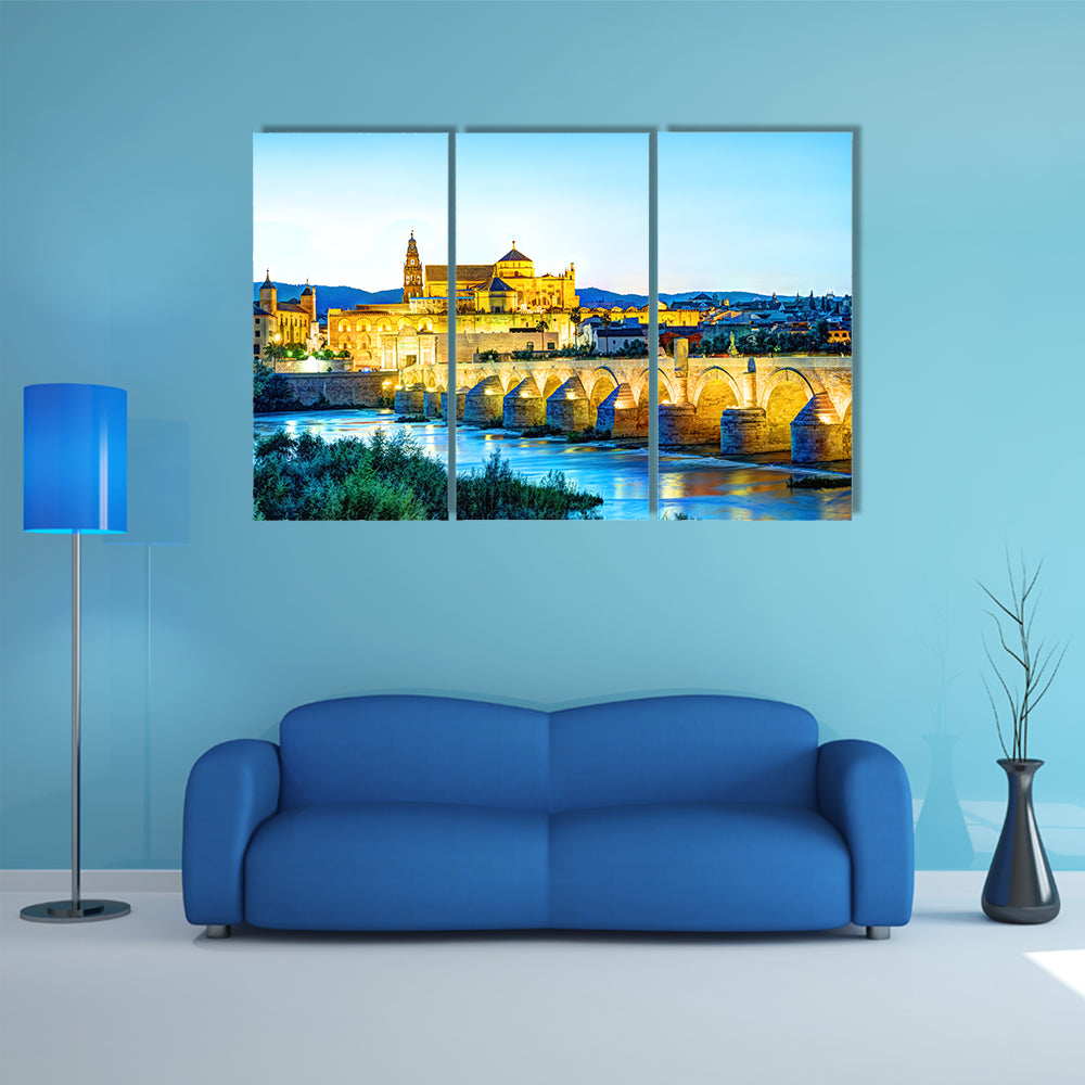 Roman Bridge and Guadalquivir River Spain multi panel canvas wall art