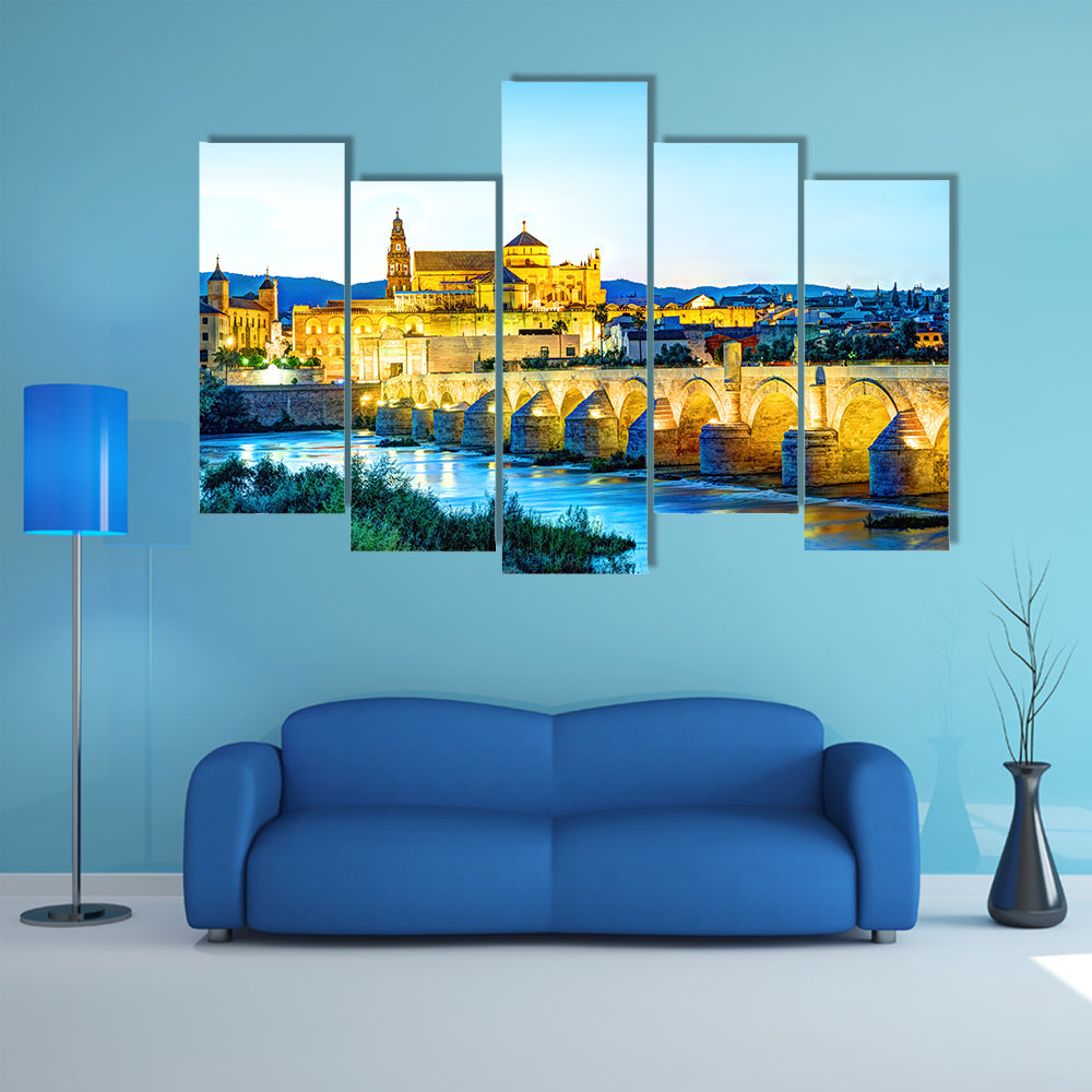 Roman Bridge and Guadalquivir River Spain multi panel canvas wall art