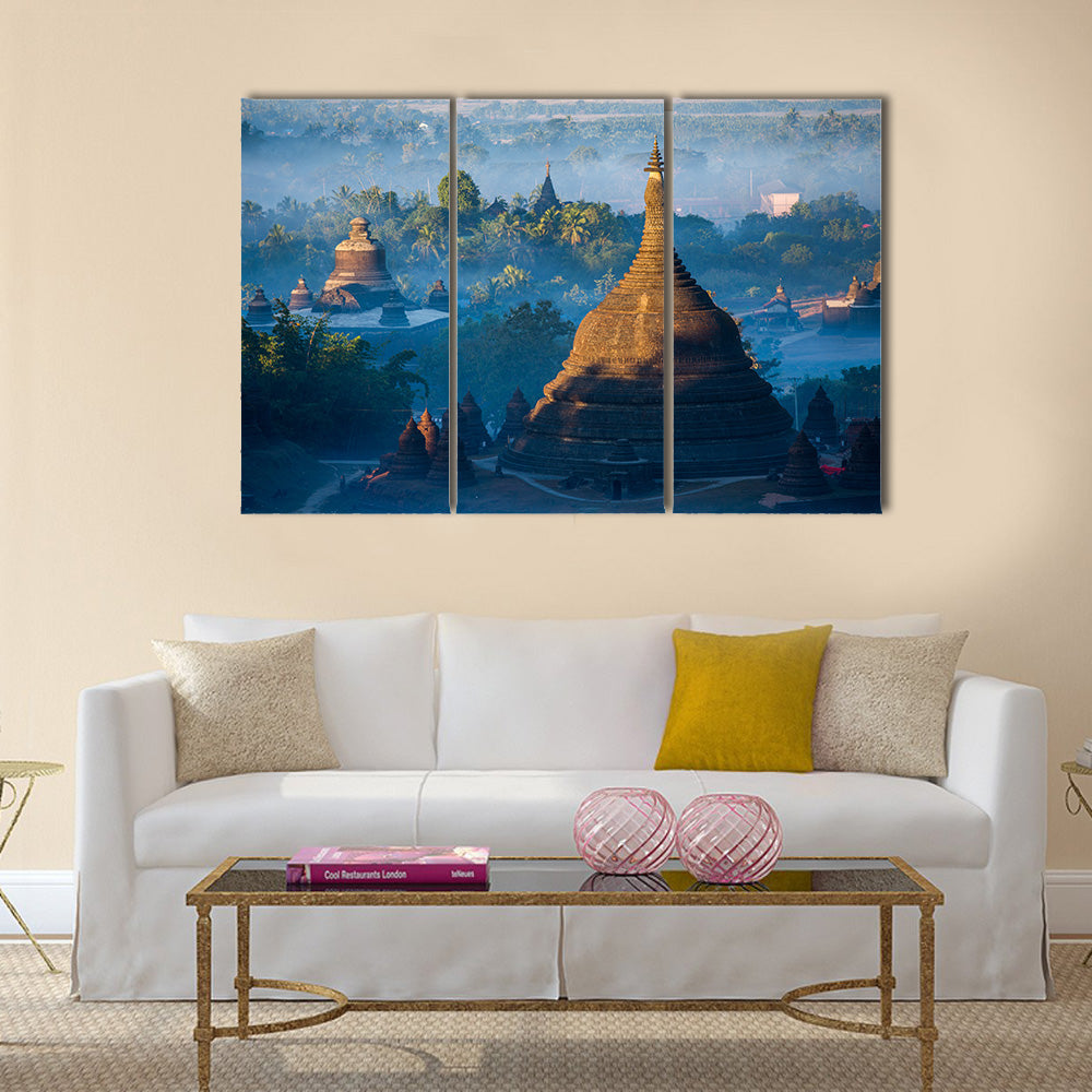 Morning at Ratanabon Paya in Myanmar this place is popular national landmark Multi panel canvas wall art