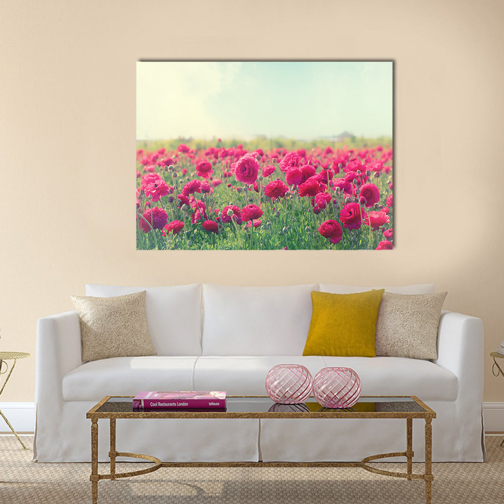 Image of beautiful pink spring flowers Multi Panel Canvas Wall Art