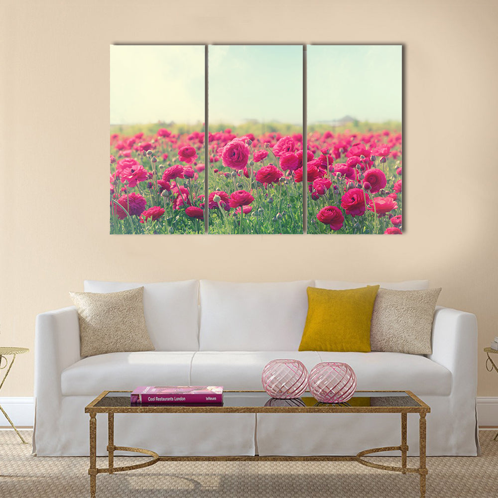 Image of beautiful pink spring flowers Multi Panel Canvas Wall Art
