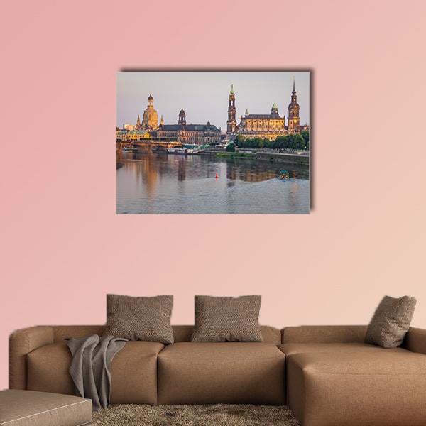  The bridge on river of city Dresden, Germany multi panel canvas wall art