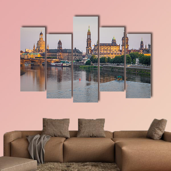  The bridge on river of city Dresden, Germany multi panel canvas wall art