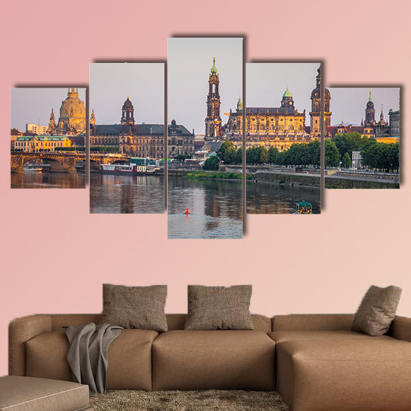  The bridge on river of city Dresden, Germany multi panel canvas wall art