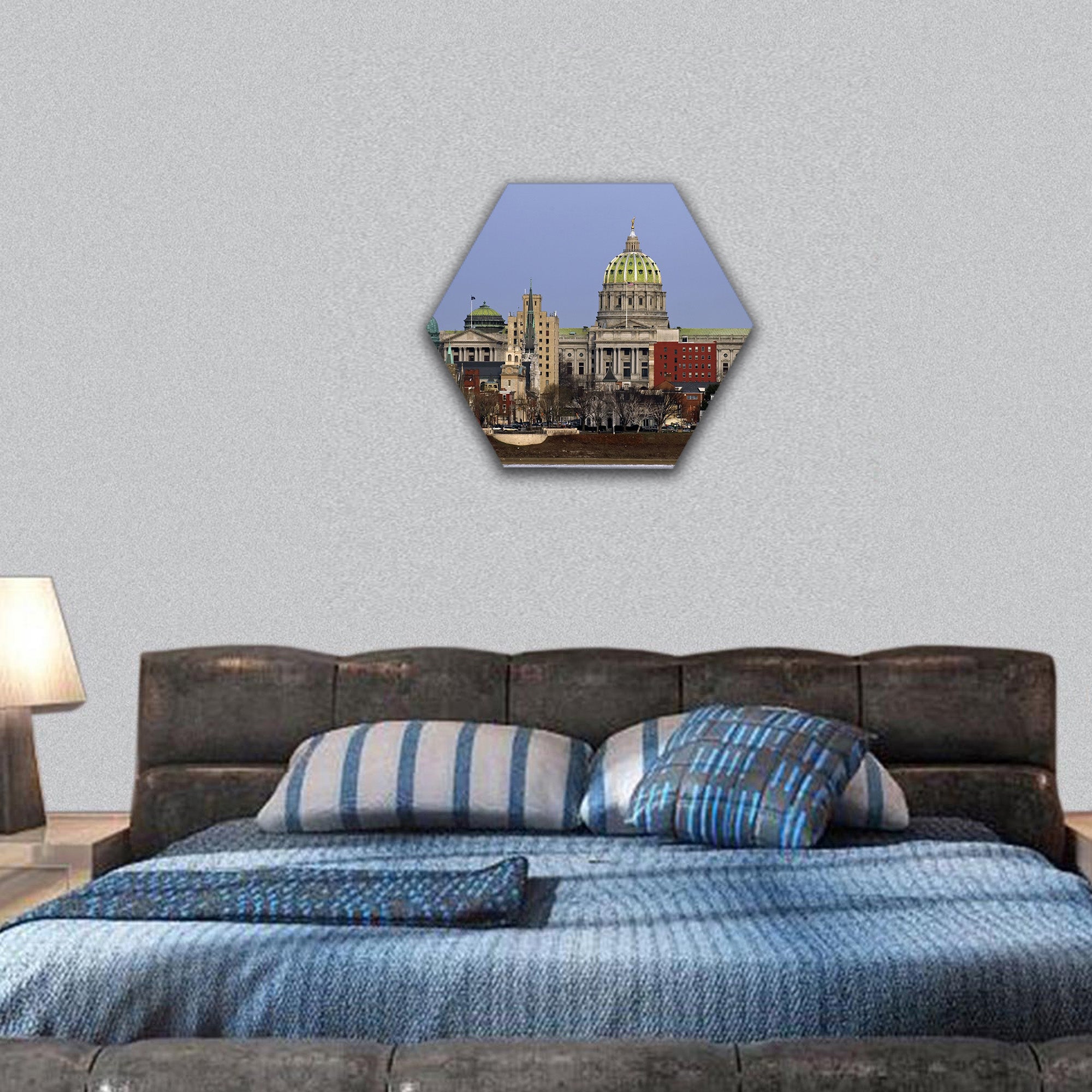 State Capitol Complex in Harrisburg hexagonal canvas wall art