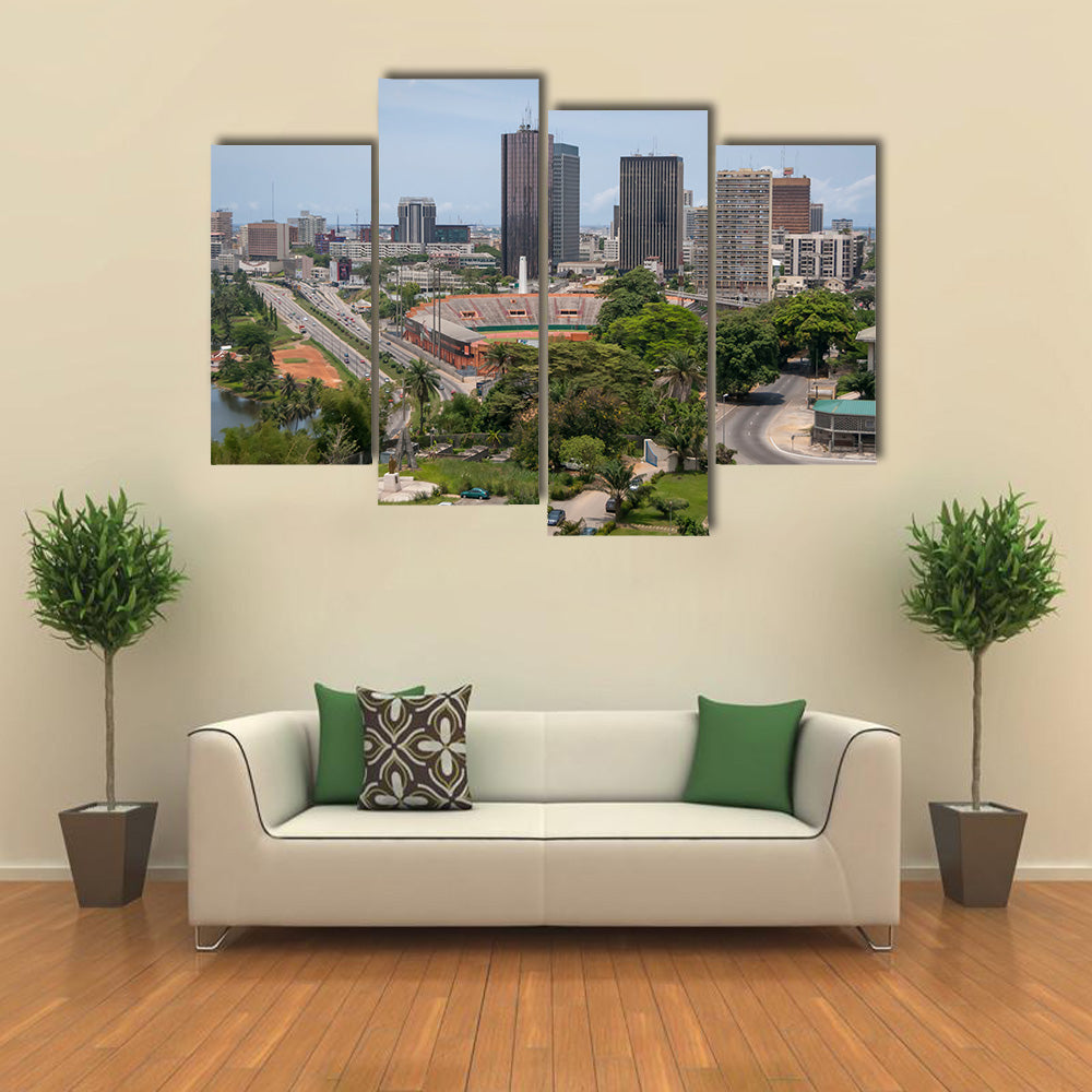 Abidjan the largest city in the Ivory Coast Plateau Multi panel canvas wall art