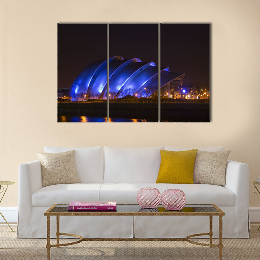 Glasgow's so-called 'Armadillo' building at night time Vertical Canvas Wall Art